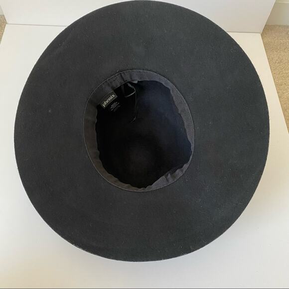 Phenix Nordstrom Wool Felt Floppy Black Hat One Size - Picture 3 of 5